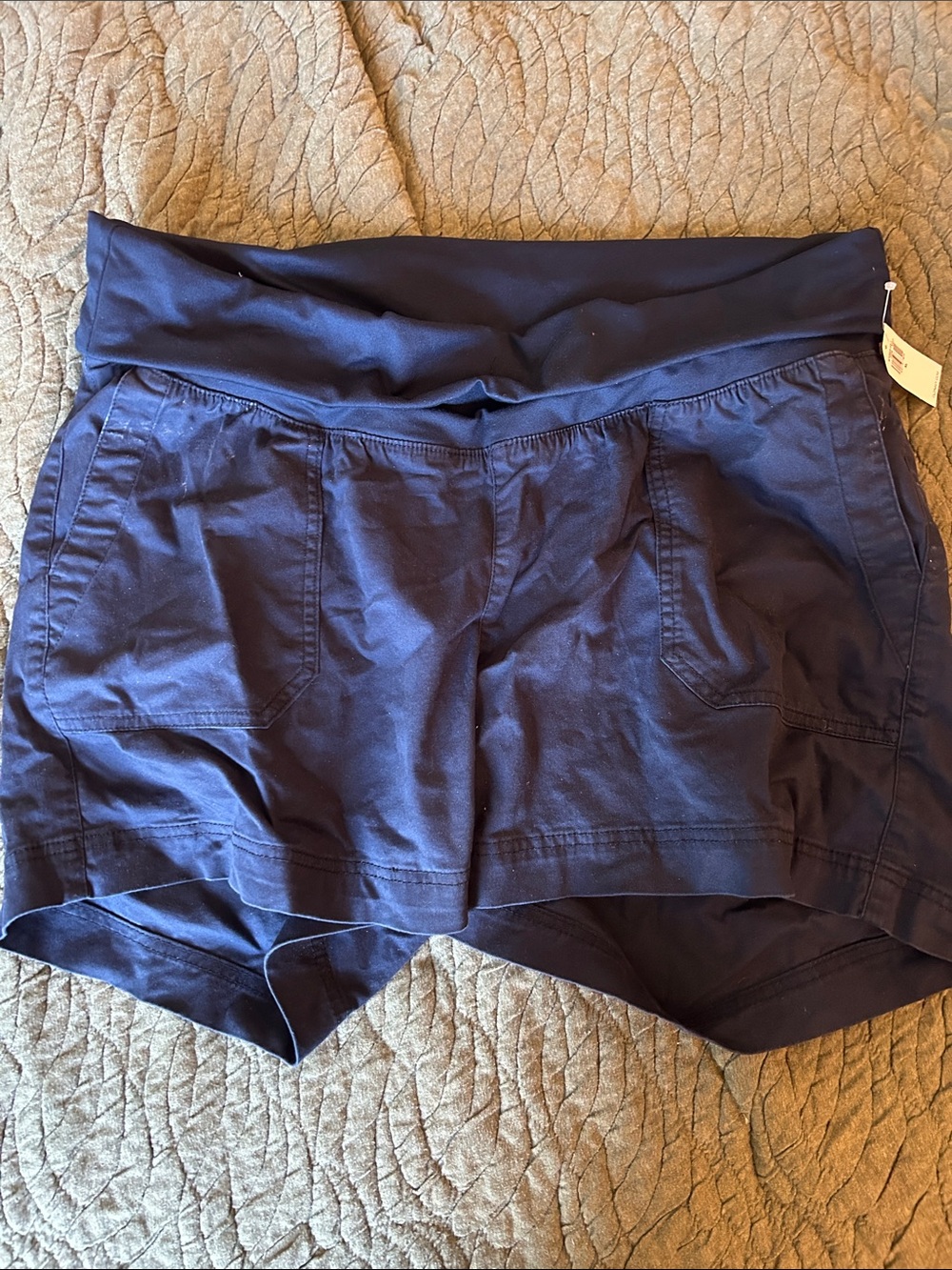 Women’s Maternity Fold-Over Waist Active Shorts - Navy